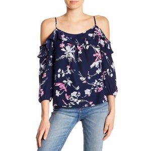 Joie Silk Floral Cold Shoulder Top